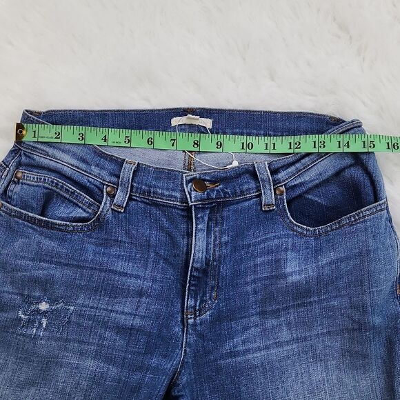 Eileen Fisher -22 Stretch Organic Cotton Boyfriend Jeans Mid-Rise Distressed 6 - Picture 6 of 9